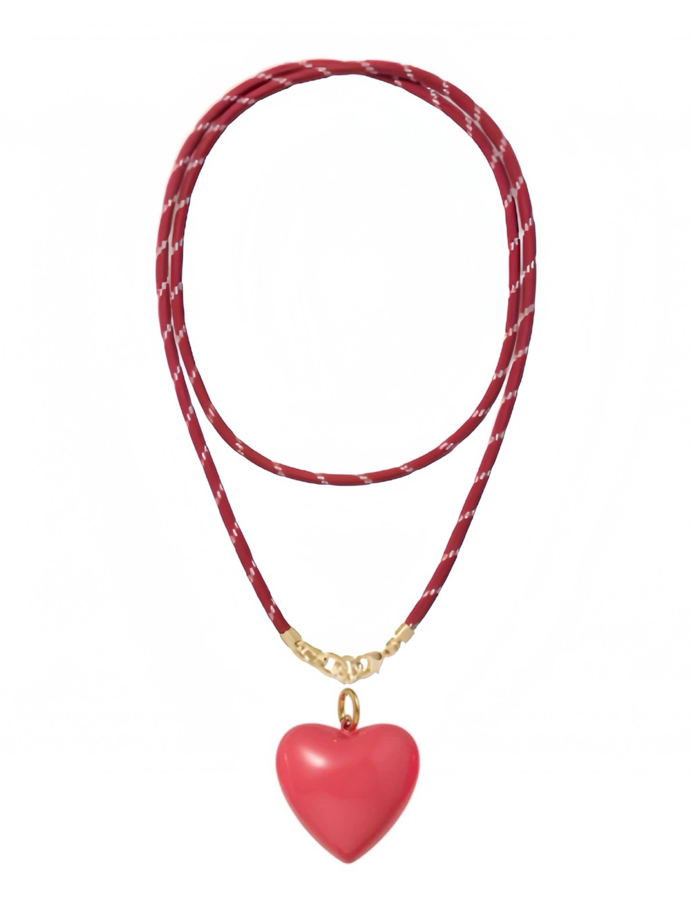 Roxanne Assoulin The Long Happy Cord Charm Necklace Burgundy Cord DarkRose
Heart